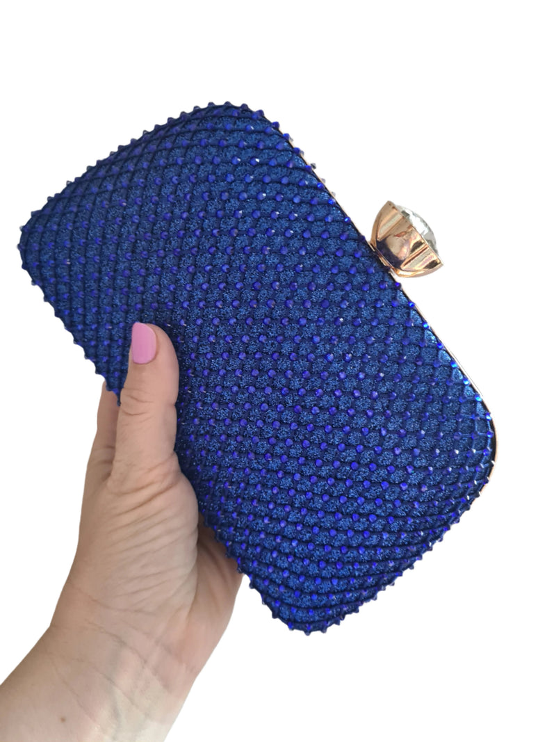 Borsetta Brillante Blu – Eleganza e Stile in Raso e Paillettes